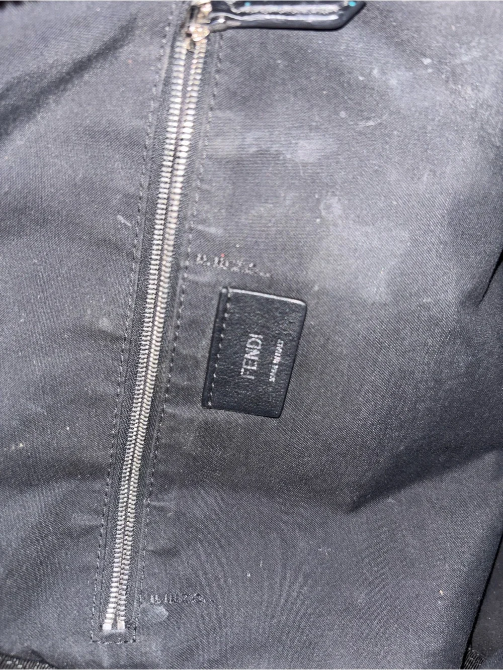 Fendi Black Backpack with Yellow Fur Eye Accents